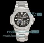 3K Factory Swiss Replica Patek Philippe Nautilus 5712 Moon Phase 40mm Stainless Steel Watch 